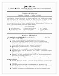 Resume Resume Objective For Pharmacist Pharmacy Tech Samples Simple