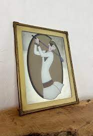 Art Deco Lady Golf Mirror Wall Art