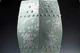 Elegant Celadon Hexagonal Garden Seat