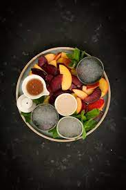 stone fruit salad with tapioca pearls