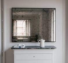 Steel Framed Wall Mirror Antiqued