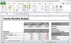 Household Budget Template Worksheet For Excel