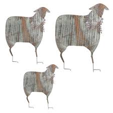 Rustic Corrugated Metal Sheep Yard Art