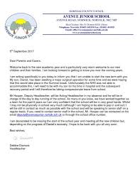 Mrs Dismore Absence From School Letter Avenue Junior School