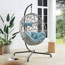 Patio Wicker Swing Egg Chair Basket