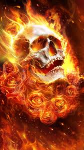 fire skull skull on fire hd phone