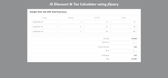 and tax calculator in js using