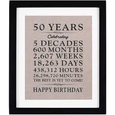 Arrives by valentine's day with standard/perks shipping. 50th Burlap Print With Frames 11 W X 13 H 50th Birthday Gifts For Women Best 50 Year Old Birthday Gifts For Men Perfect 50th Birthday Gift Ideas And Unique Groomsmen Gift Ideas From Uniquewooden