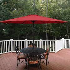 Zeus Ruta 9 Ft Red Outdoor Market Table Patio Umbrella With On Tilt Crank And 8 Sy Ribs For Garden