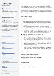 nail technician resume exles and