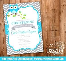 Baptism Invitation Cards Templates Free Download Owl Chevron Or
