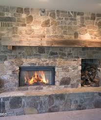 Real Stone Veneer Fireplace And