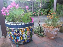 Mosaic Garden Art Mosaic Flower Pots