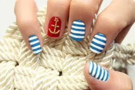 manicure monday nautical nails with