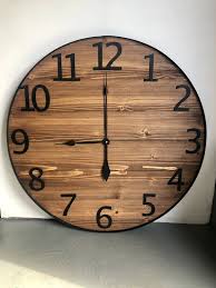 30 Large Wooden Stained Clock With