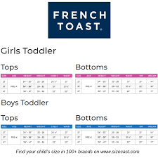 French Toast Size Chart Baby Clothes Size Chart Baby