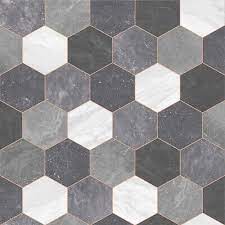 mixed grey hexagon tile effect vinyl