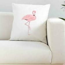 flamingo white soft silky cushion cover