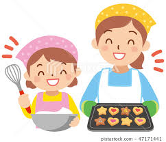 Mother And Girl Making Sweets Stock Illustration 47171441