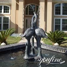 Bronze Crane Bird Fountain Statue