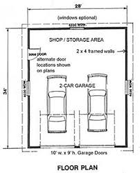 over sized 2 car garage plan with extra