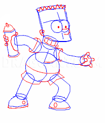 how to draw bart simpson step by step