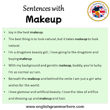 english sentences for makeup