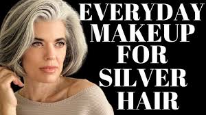 natural everyday makeup for silver hair