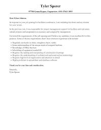 facilities coordinator cover letter