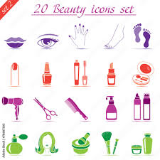 beauty and makeup icons vector set of