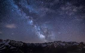 mountains night sky stars 2560x1600