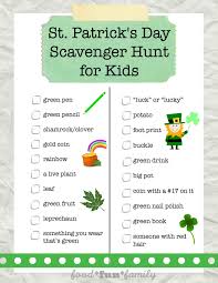 I made up cute lucky clues for them to find, and at the end of the hunt i made a cute treasure bag topper to go with the reward they find. St Patrick S Day Scavenger Hunt