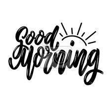good morning lettering phrase isolated