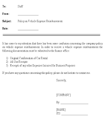 Sample Letter For Policy On Vehicle Expense Reimbursement