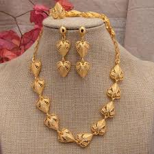 24k dubai gold jewelry sets for women