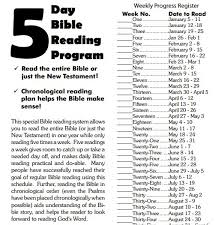 Five Day Bible Reading Schedule