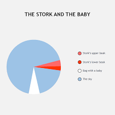 An Important Stork Baby Pie Chart Illustration Funny