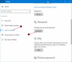 remove user account pword in windows 10