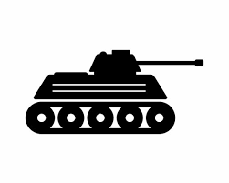 Military War Tank Icon Clipart Black