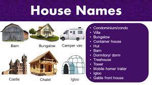 list of house names house names with