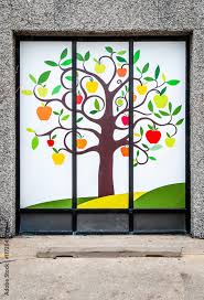 Abstract Door With Tree Painting