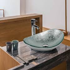 Bathroom Vessel Sink Glass Basin Bowl