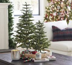 lit faux tabletop pine trees pottery barn