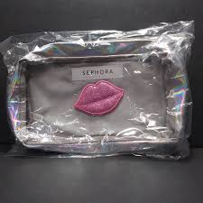 sephora with lips cosmetic makeup bag