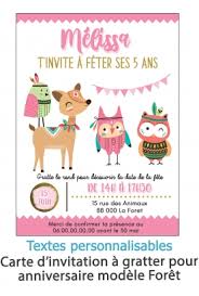 Découvrez nos offres carton invitation anniversaire enfant : Carte D Invitation Anniversaire A Gratter Animaux De La Foret