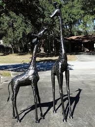 Steel Patchwork Giraffe Sculpture