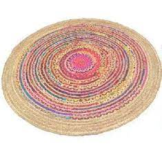round jute printed modern braided rug
