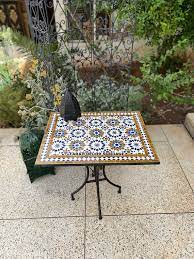 Bistro Table Made Of Mosaic For Dining