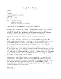 Sample Insurance Appeal Letter Denial Auto Claim Template