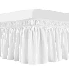 Vocander White Bed Skirt Queen Size